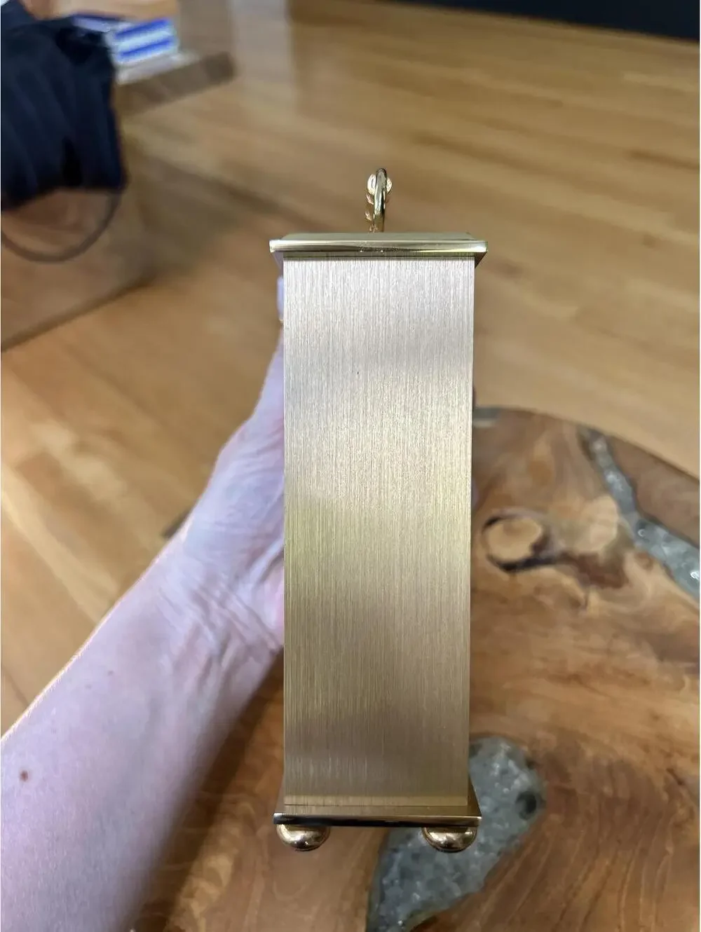 Vintage Seiko Brass Mantel Clock with Roman Numerals